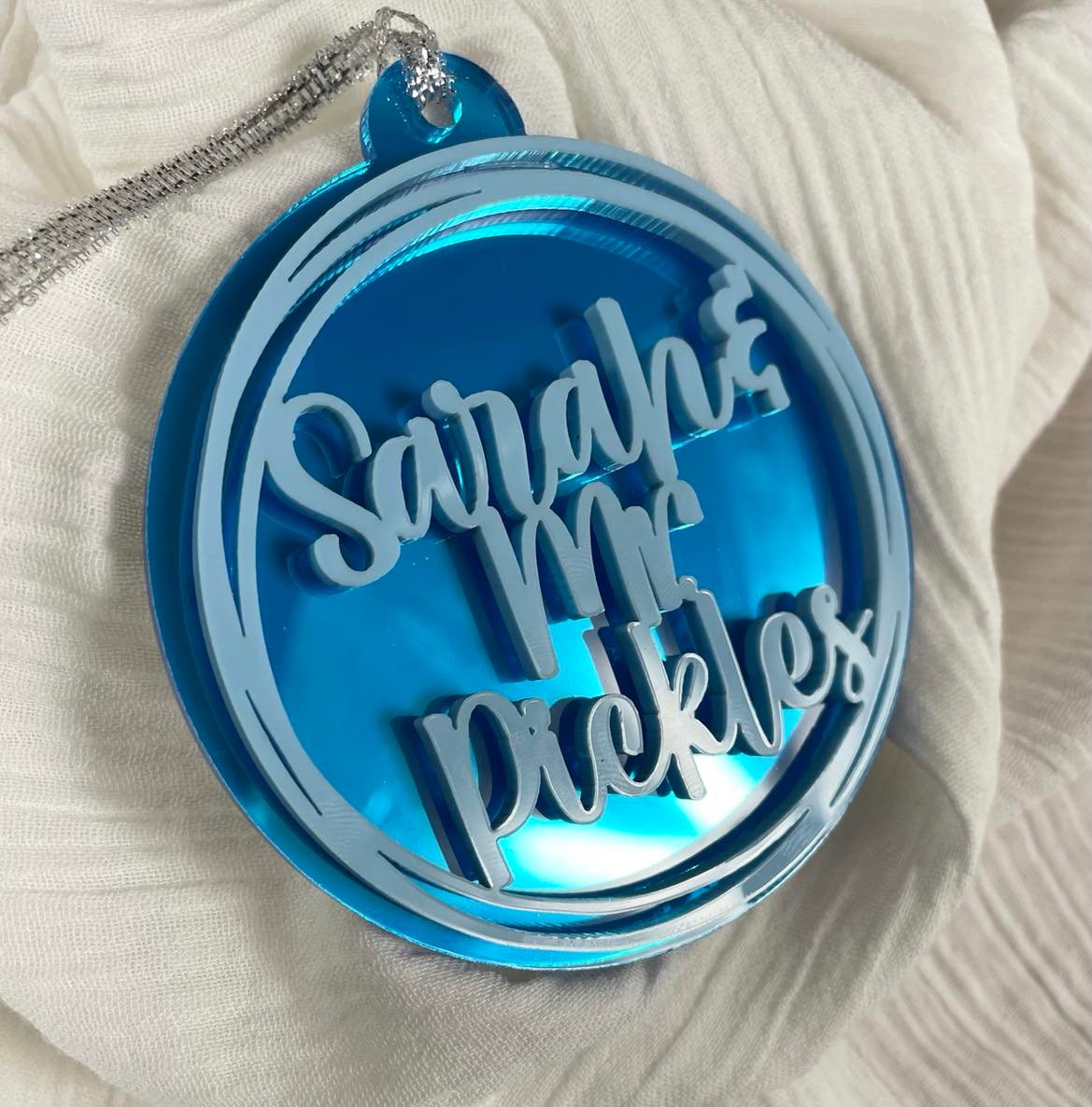 Scripted charm personalised name bauble