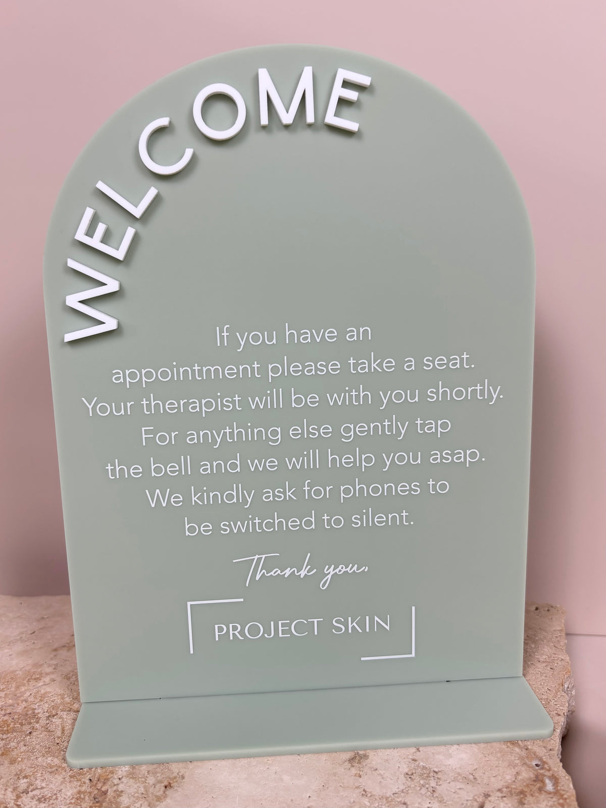 Custom welcome stand 