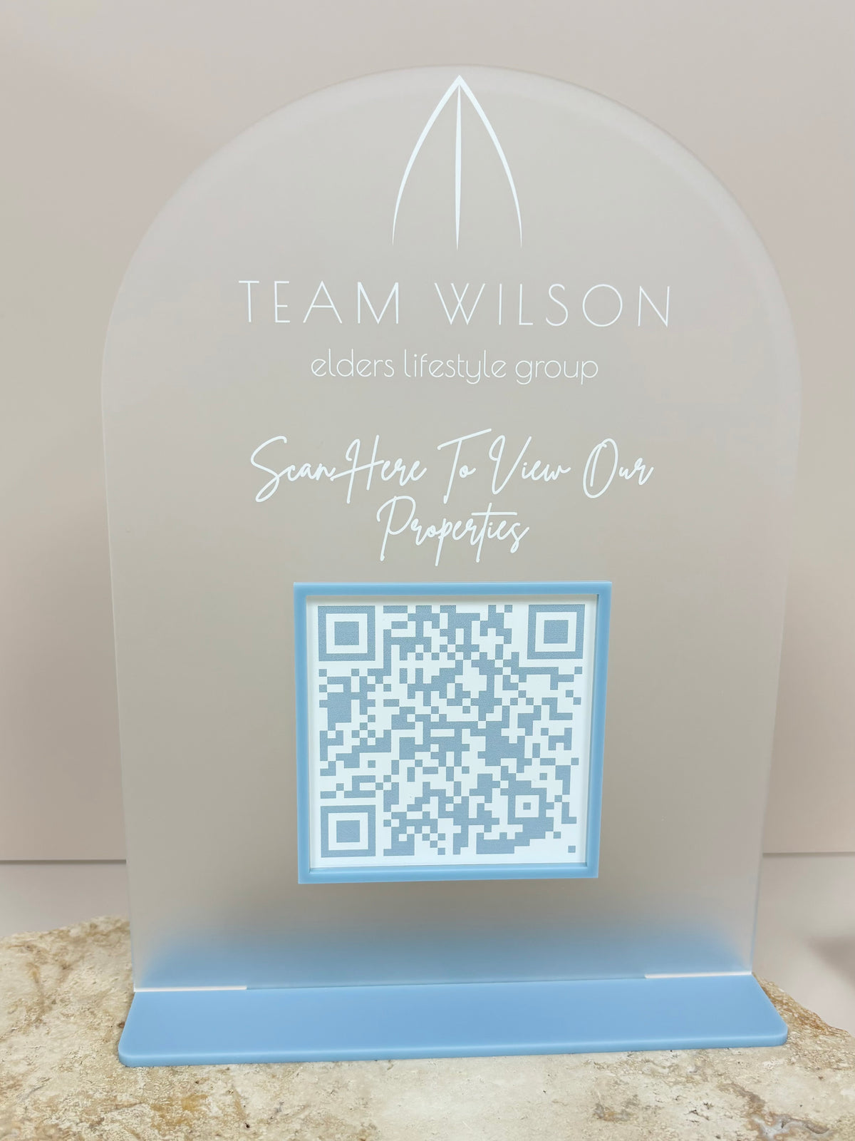 Custom QR code stands 