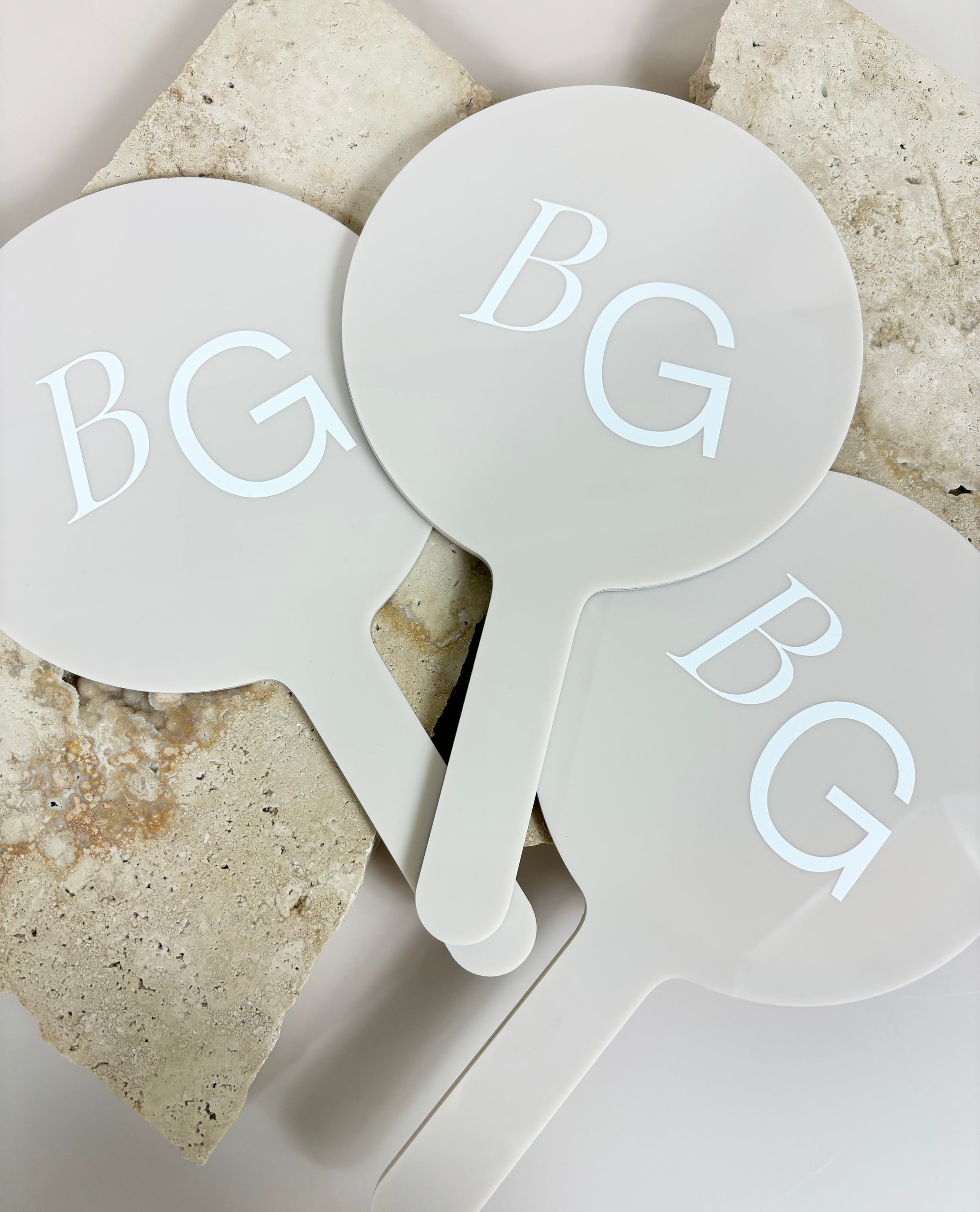 Round branded handheld mirror 