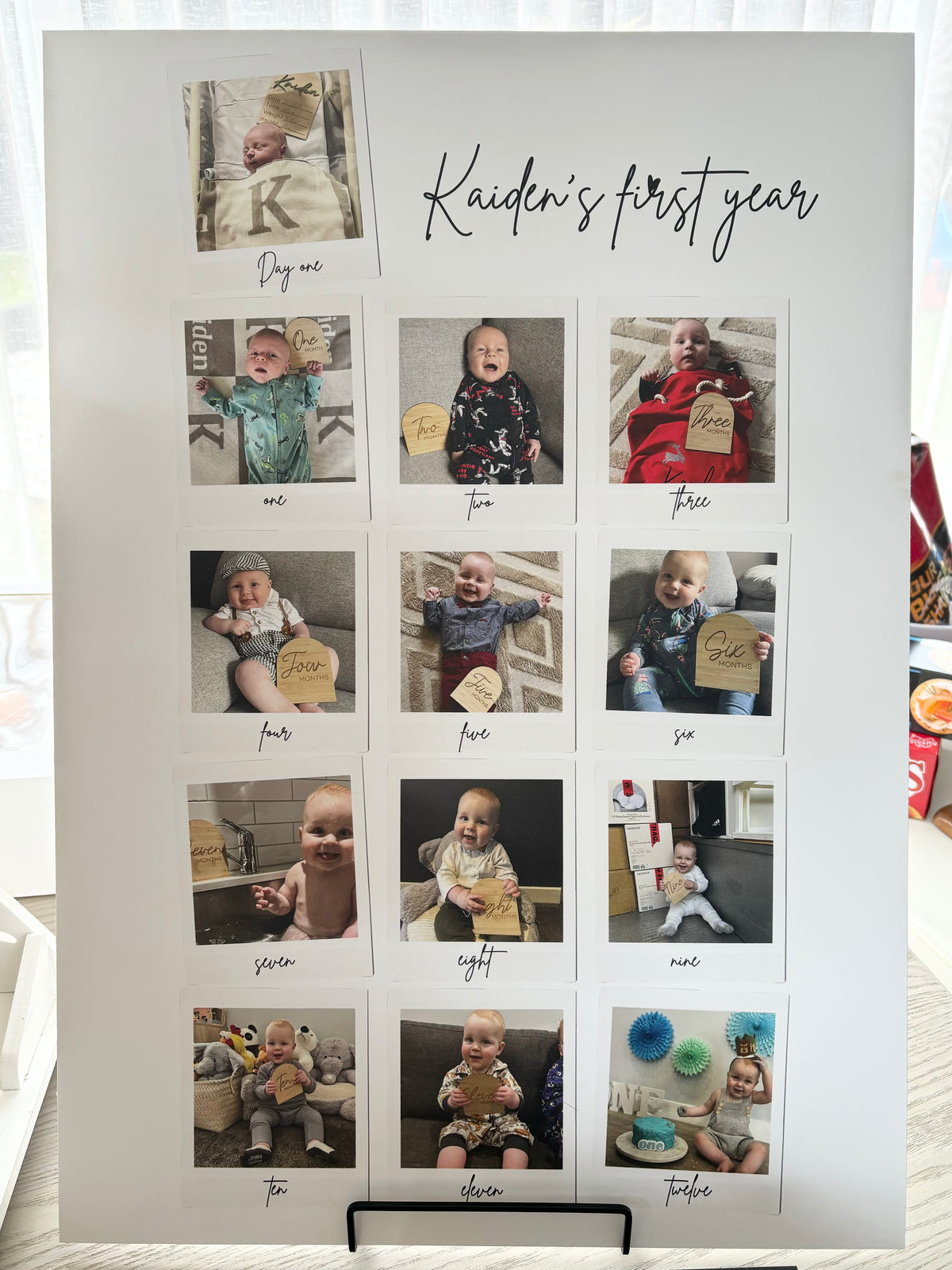 Baby’s first year photo board 