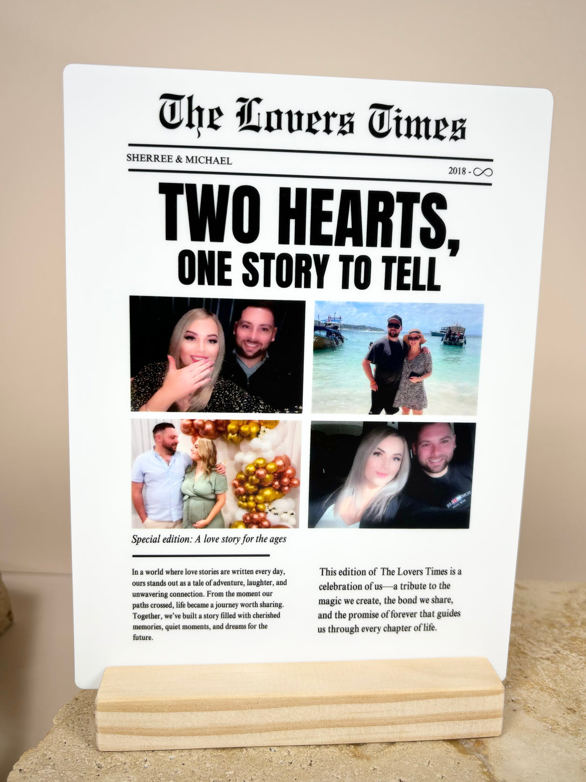 The lovers times newspaper display 