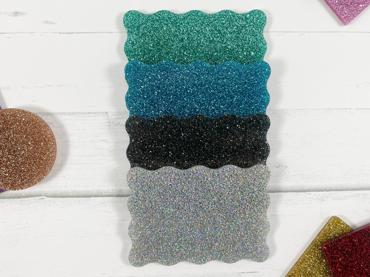 wavy glitter acrylic blanks 